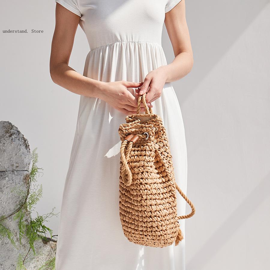 Bolsa de ombro artesanal com c - Women'S Raffia Bags avaliação e preço