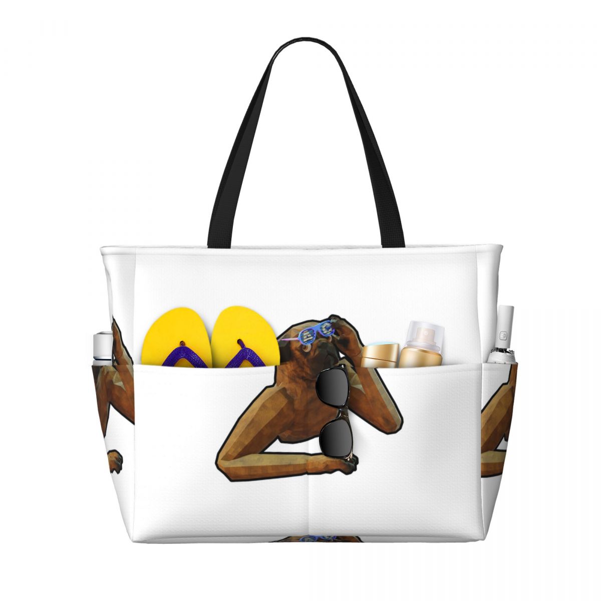 Bolsa de praia com tema de pug - Women Bags Company avaliação e preço