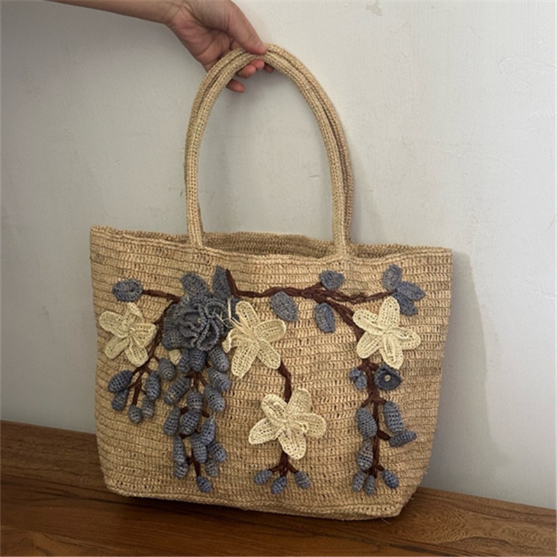 Nova Bolsa de Praia Artesanal  - Women'S Raffia Bags avaliação e preço