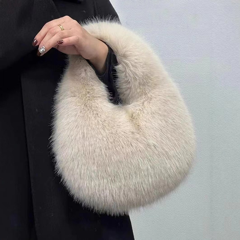 Bolsas de Meia-Lua de Pelúcia  - Women Bags On Sale avaliação e preço