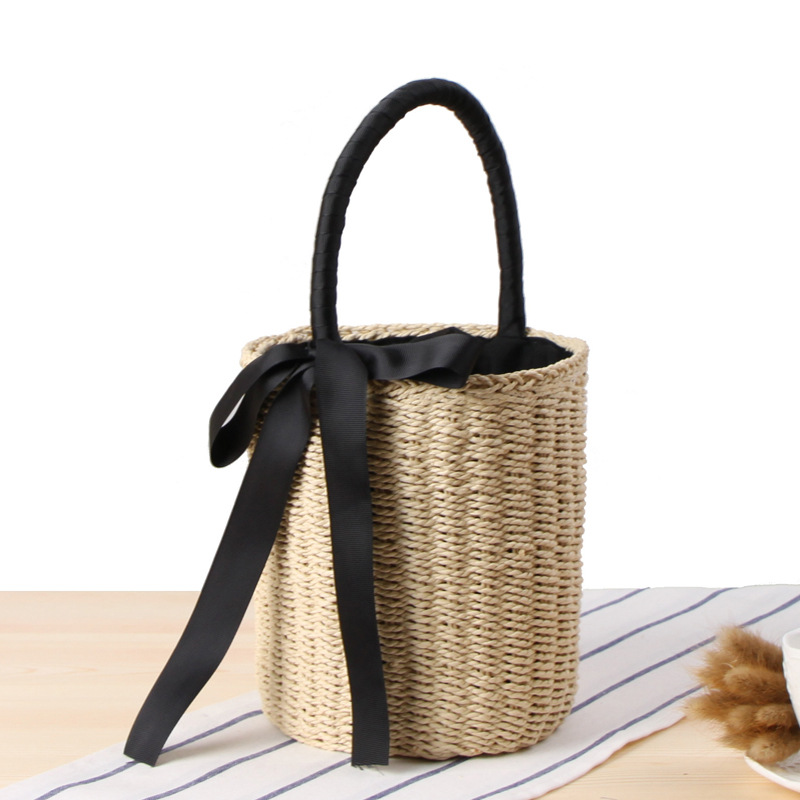 Hand-made Bucket Straw Bag Top - Women'S Raffia Bags avaliação e preço